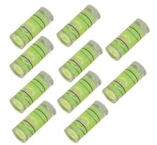 Hegebeck 10Pcs Small Cylindrical Bubble Spirit Level Vials, 8×20 mm/0.3×0.8 inch PMMA Frame Mural Hanging Measuring Instruments Layout Tools