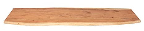 SAM Tischplatte 140x40 cm Louisa, Holzplatte Akazienholz massiv + naturfarben + lackiert, Baumkanten-Platte für Heimwerker, Arbeitsplatten, Tische & Fensterbretter