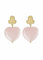 Lebole Gioielli Collezione Gotico Romantico Foglia Cuore Orecchini da Donna in Argento Pietre Rosa