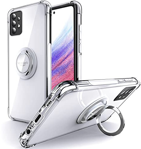 Silverback für Samsung Galaxy A53 5G Hülle, Handyhülle Samsung A53 mit 360° Ring Halter Schutzhülle TPU Cover Stoßfester Stoßfänger Weiche Dünn für Samsung Galaxy A53 5G Case - Transparent