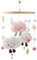Promise Babe Mobile Baby Windspiele mit Filzbällen Wolken Sterne Mobile Babyzimmer Holz Gehäkelt Mobile Baby Jungen Mädchen Bettglocke Anhänger zum Aufhängen Babybett Kinderbett Wickeltisch Deko Rosa