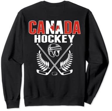 Canada Ice Hockey Fans Jersey Kanadische Flagge Hockeyschläger Sweatshirt