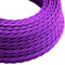 LEDSone Purple 16ft Vintage 2 Core Twisted Cable Fabric Cloth Covered Electrical Wire, 5m 2 conductors 18 Gauge Textile Electric Cable Wire Coated in Colored Vintage Fabric for Lighting DIY Projects