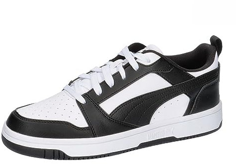 PUMA Unisex Kinder Rebound V6 Lo Jr Sneaker, Puma White Puma Black, 38.5 EU