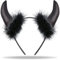 Hatstar Teufelshörner Haarreif schwarz | Teufelsohren Devil Ears | Accessoire für Damen & Herren | Deko zu Halloween, Fasching, Karneval & Maleficent Kostüm Party