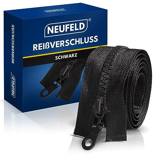 NEUFELD Chiusura lampo di colore grigio scuro, 60 cm, chiusura lampo per giacche, borse, biancheria da letto con cerniera