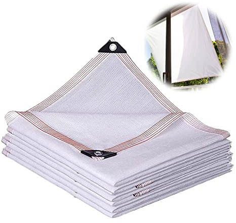 Schattierungsnetz, Weiß Schattiernetz, UV-Schutz-Sichtschutz, 90% Sonnenschutznetz, für Gewächshaus, Balkon, mit Ösen 1x2m 2x2m 2x3m 3x4m 4x5m 6x8m Garten Schatten Netz Sonnensegel ( Color : Weiß , Si