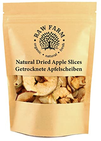Raw Farm - Getrocknete Apfelscheiben – aus ganzen Früchten – entkernt – frei von Zusatzstoffen, Konservierungsmitteln, Zucker 500g