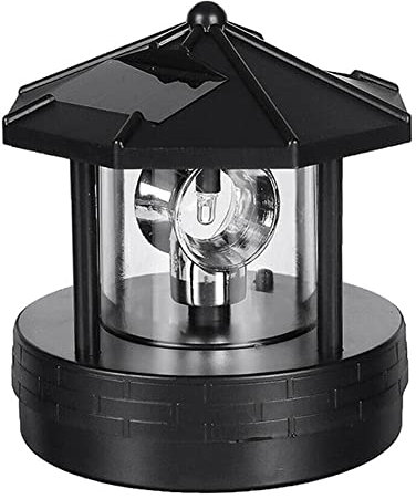FACULX Solar Leuchtturm wasserdichte Led Rotierenden Leuchtturm Licht Solarlicht Perfekte Dekorative Lampe für Garten Rasen Patio