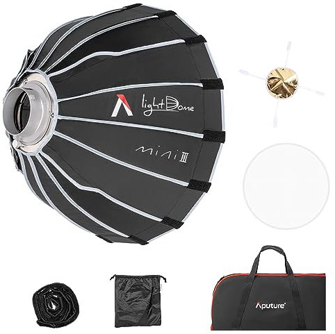 Aputure Light Dome Mini III Boîte à lumière circulaire compacte à pliage rapide avec support Bowens pour Amaran 150c 300c COB 60d/x S, 100d/x S, 200d/x S, LS C300dII, LS 600c Pro 60 cm