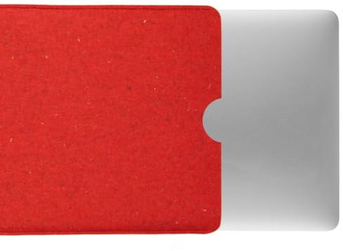 CoverKingz Filz Hülle für MacBook Pro 14 - Notebook Tasche handgefertigt aus Wollfilz - hochwertige Laptophülle aus 100% Schurwolle - Moderne Handmade Filzhülle Case Rot