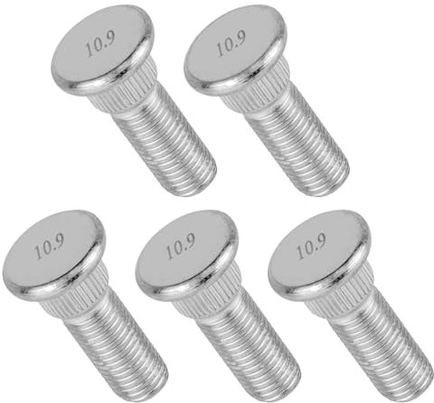 PVOTAWP Lot de 5 goujons de roue OEM #610-266 90942-02049, M12 x 1,5 et 49 mm de long en acier dentelé, compatible avec Toyota Lexus Prius Chevrolet Pontiac Scion Avalon