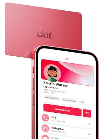 dot. Karte – Digitale Visitenkarte – Tap kompatibel mit iPhone & Android (Rot)