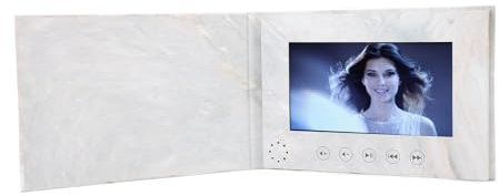 Video-Grußkarte, Video-Geburtstagskarte, 7 Zoll, Wiederaufladbar, DIY, Digitale HD-Videobroschüre mit 2 GB Speicher für Muttertag, Vatertag, Weihnachten, Jahrestag (Grey)