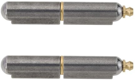 LT Easiyl Lot de 2 Charnières en Acier avec Goupille en Acier Zerk Rondelle en Laiton pour Barbecue Fumoir Couvercle de Porte Hayon Clôture Camion Véhicule Remorque Boîte à Outils 13 X 87 mm