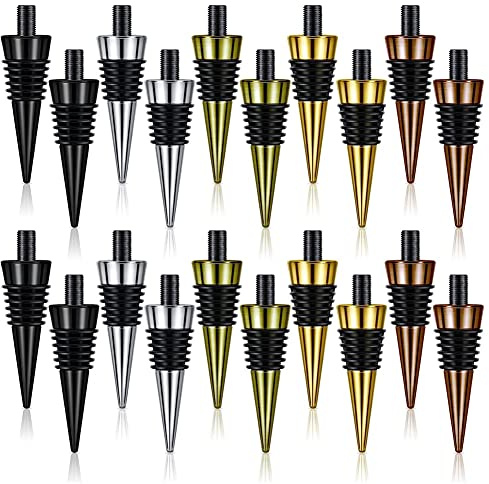 Rafstya 20Pieces Metal Wine Stopper Bottle Stopper with Threaded Post for Wood Turning DIY Project