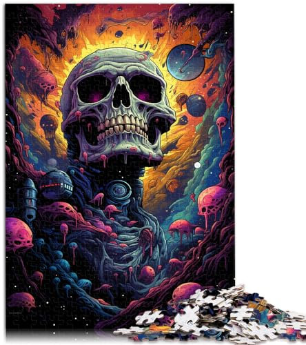 Puzzle für Skelett im Universum, 1000-teiliges Puzzle für Erwachsene, Holzpuzzle, Lernspiel, Herausforderungsspielzeug (50 x 75 cm)