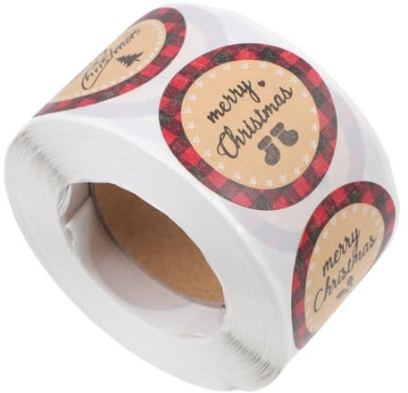 Lurrose Kraftpapier Umschlagetikett Selbstklebende Siegelaufkleber Weihnachtsaufkleber Geschenktüten-siegelaufkleber Für Verpackungsbeutel-versiegelung