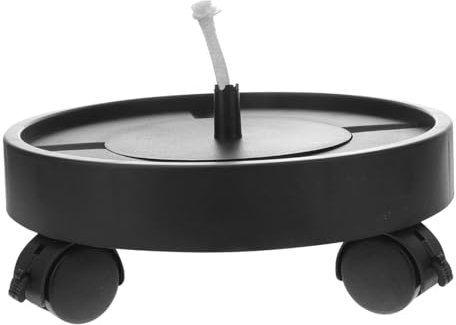 INOOMP Base Pot de Fleur Pot Fleur Pot Jardin Pot pourri Support à Plantes Rond Plante avec Roulette transpalette Manuel jardinière Plateau Chariot à roulettes Plastique Black