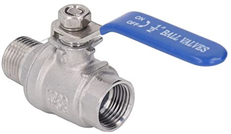 1 oder 2 Zoll NPT-Kugelhahn, Robuster Griff mit Blauer Isolierung, Wasserabsperrkugelhahn aus Edelstahl 304, für Garten, Pumpe, Außenhahn, Regenwassersammlung, Wasserleitungen