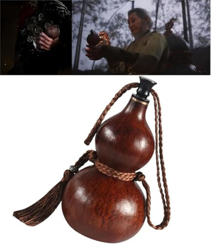 ZVUTRCUV Mitología negra Recipiente para bebidas de calabaza Wukong Botella de agua, accesorios para juegos de rol, adecuado para beber a diario, ocio al aire libre (500Ml)
