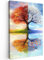 MuchoWow© Leinwandbilder Groß 80x120 cm XXL Wall Art Decoration Bilder für die Wand Schlafzimmer Deko Canvas Painting Wanddekoration Wohnzimmer Jahreszeiten - Kunst - Baum - Winter - Herbst