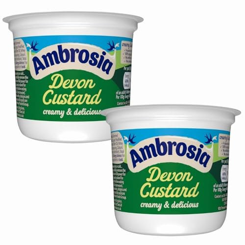 Ambrosia Devon Creamy Custard Pot 150g x 2, Instant Ready to Eat Hot or Cold Dairy Dessert, Pudding Topping with Welari Thank You Card | (2pack)
