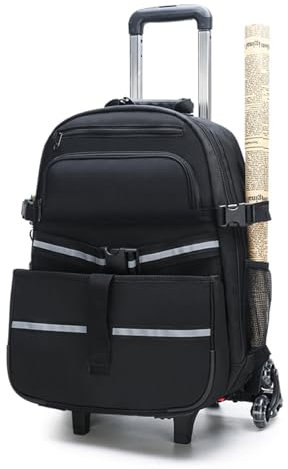Cubstone Wheeled Tool Bag, Travel Backpack with Wheels - Removable, Waterproof Rucksack - with Wheels Trolley Backpack Suitcase for Electrician, Plumber, HVAC, Cable Repairman