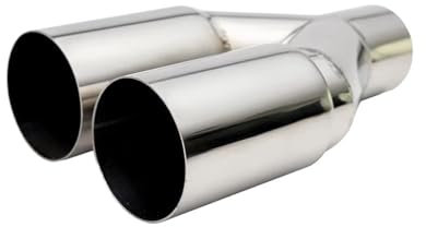 Sovxbgw Auto Auspuffblende 2,5'' Zoll Edelstahl-Doppelauspuffspitze, 3'' flach ausgeschnittenes Endrohr, einlagig Edelstahl Auspuffblende