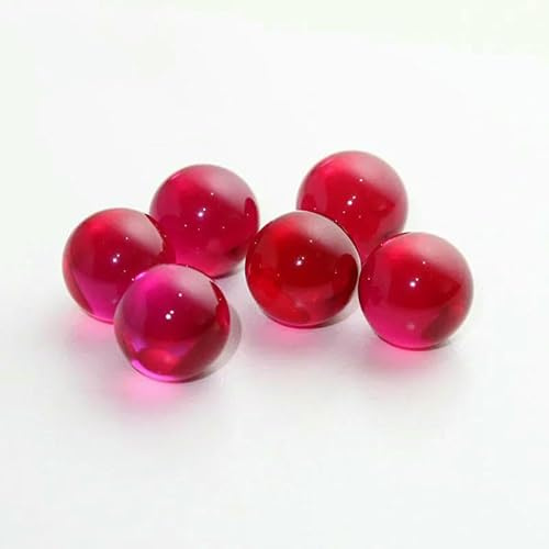 Synthetischer Korund 5#, runde Kugel, Rubin, perforierte Perle, rot, zur Schmuckherstellung, ohne Loch, Rubin, 7 mm, 10 Stück