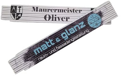 Schmalz® Zollstock mit Wunsch-Text und Firmen-Logo oder Bild individuell Meterstab bedruckt - 2m -Winkelrastung & Skala (1)