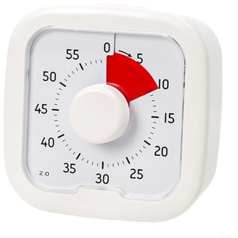 Ein Muss für pädagogisches Werkzeug, der bunte 9 5 cm visuelle Timer zur Verbesserung des Fokus bei jungen Lernenden (weiß)