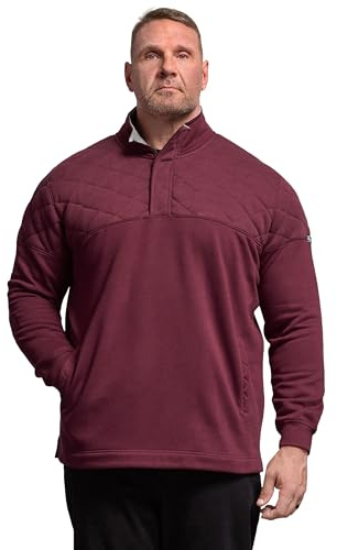 BadRhino Big & Tall Blue Diamond Quilted Quarter Zip Sweatshirt - Men's - Plus Size Curve