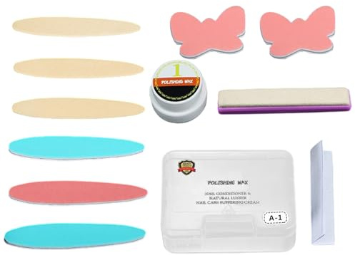 Senermter Nagelpolierer und Glanz Set,Maniküre-Set Polierwerkzeuge - Glatter Maniküre Nagelreparatur Zubehör für Salon und Zuhause