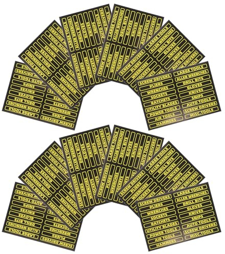 GARIOUANS 40pcs Tool Labels Toolbox Organizer Stickers Socket Labels for Garage Workshop Tool Storage Tags Identification Stickers