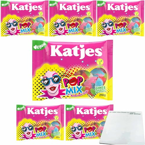 usy Bundle für Katjes Pop-Mix Kaubonbon mit Fruchtgummi 6er Pack (6x210g Packung) + usy Block