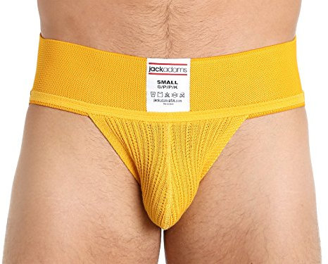 Jack Adams Men's No. 1874 Jockstrap Jock Strap, Yellow, XXL