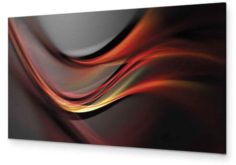 murando - Leinwand Bilder Abstrakt 150x50 cm Vlies Leinwandbild 1 tlg Kunstdruck modern Wandbilder Groß XXL Wanddekoration Design Wand Bild Panoramabild - Welle grau rot schwarz a-A-0138-b-c