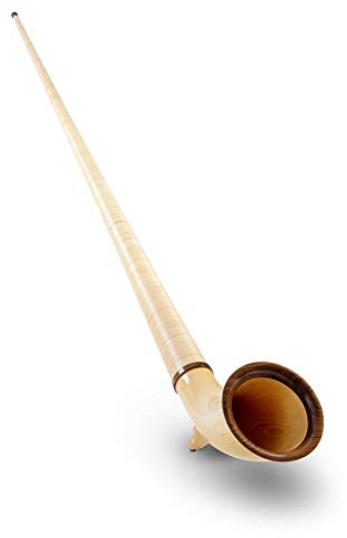 Lechgold Alphorn Spitzenklasse F (aus Fichtenholz, 3-teilig, F-Stimmung, 363 cm, mit Peddigrohr umwickelt, 442 Hz, inkl. 19 mm Mundstück)