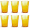 omada Design Satz von Wassergläser aus Kunststoff, Fassungsvermögen von 42,5 Cl. Sie sind ideal für Getränke oder Long Drinks, Spülmaschinenfest, Made in Italy, Stapelbar, Linea Unglassy, Gelb Farbe