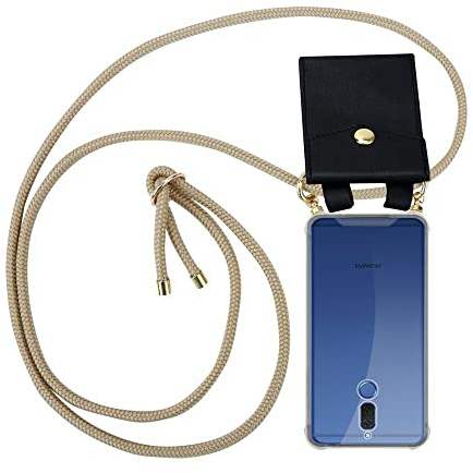 Cadorabo Handykette kompatibel mit Huawei Mate 10 LITE Schutzhülle TPU Silikon Case Necklace Design Slim Kratzfest Kordel Band mit Etui Rundumschutz Case Hülle für Huawei Mate 10 LITE in Braun