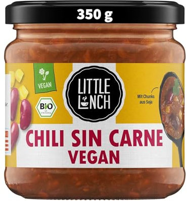 Little Lunch Bio Eintopf Chili Sin Carne | 350ml | 100% Bio-Qualität | Vegan | Glutenfrei | Laktosefrei | Ohne zugesetzten Zucker | Keine künstlichen Zusätze | Ohne Geschmacksverstärker