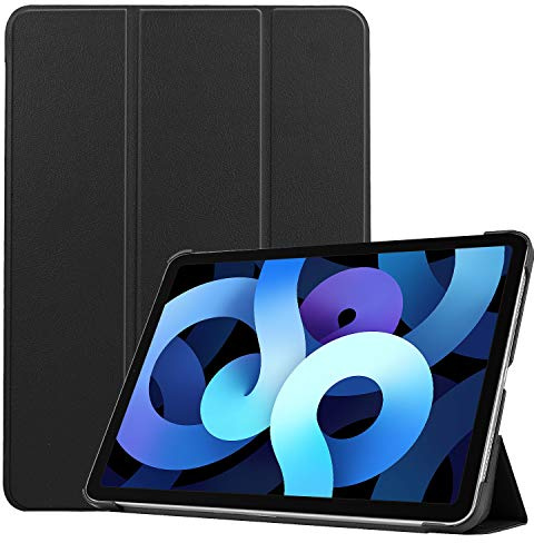Lobwerk Hülle für Apple Ipad Air 4 2020 4. Generation 10.9 Zoll Smart Cover Etui mit Standfunktion und Auto Sleep/Wake Funktion Schwarz