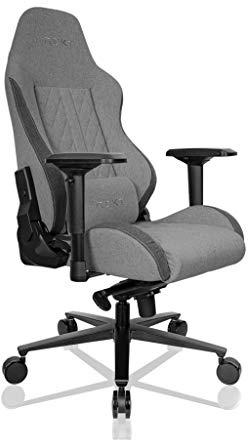REKT ULTIM8 Chaise Gaming en Tissu Premium - Chaise de Bureau - Inclinable à 180 ° - Accoudoirs 4D - Coussin Ajustable pour La Nuque - Coussin Lombaire - Etoile en Aluminium ADC12 (Gris foncé)