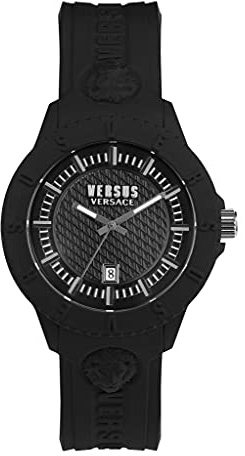 Versus Versace Tokyo Herren-Armbanduhr, sportlich, modisch, mit Datumsfunktion, verstellbares Silikonarmband, inklusive Geschenkbeutel für Reisen, Schwarz-VSPOY5921, OS, Versus Versace | Tokio