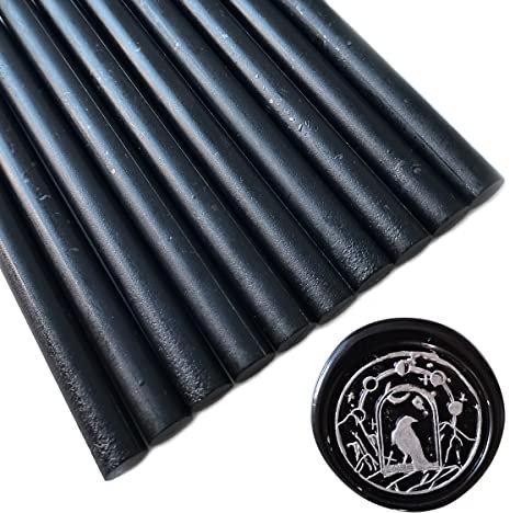 10 Stück Siegelwachsstäbe für Wachssiegel Stempel, AMTOL Siegellack Wachs Sticks für Klebe Pistole,ideal für Hochzeits Einladungen, Geschenk Verpackung,Karten Umschläge (Schwarz)
