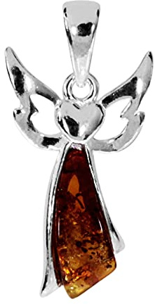 Anhänger - Engel - Silber 925/000 - Bernstein