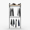 pamo Kleiderstange Industrial Design mit Eichenbretter Garderobe und Regal für begehbaren Kleiderschrank Wand I Kleiderständer aus schwarzen stabilen Rohren zur Wandmontage aus Wasserrohren (CARLSSON)