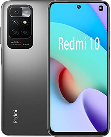 Xiaomi Redmi 10 - Smartphone 4+128GB, 6.5 FHD+ DotDisplay, MediaTek Helio G88, 50MP AI Quad Caméra, Dual SIM, Gris