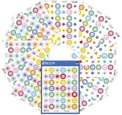 AVERY Zweckform Set Belohnungssticker 504 Stück (bunte Motivationssticker für Schule, Kindergarten und Zuhause, verschiedene Motive und Farben, für Belohnungstafel Kinder, Belohnungssystem) Art. 51033
